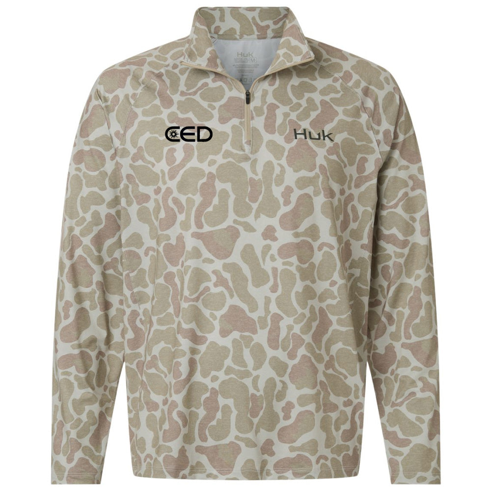 CED HUK Men's Airweight KC Printed 1/4 Zip Pullover
