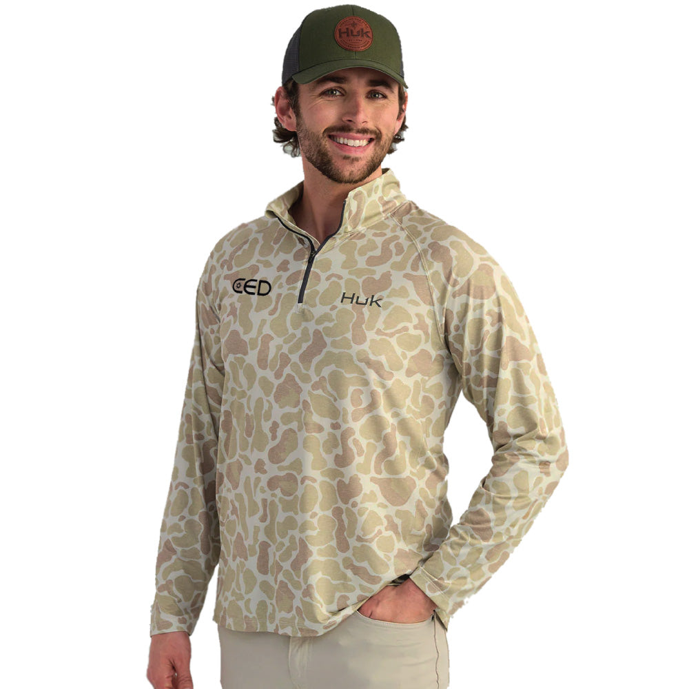 CED HUK Men's Airweight KC Printed 1/4 Zip Pullover